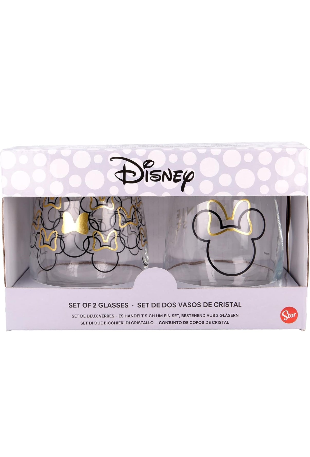 Disney Minnie Mouse Crystal Glasses (set of 2)