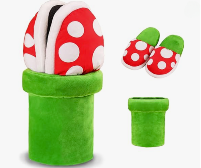 Super Mario Piranha Plants Plush Slippers Set