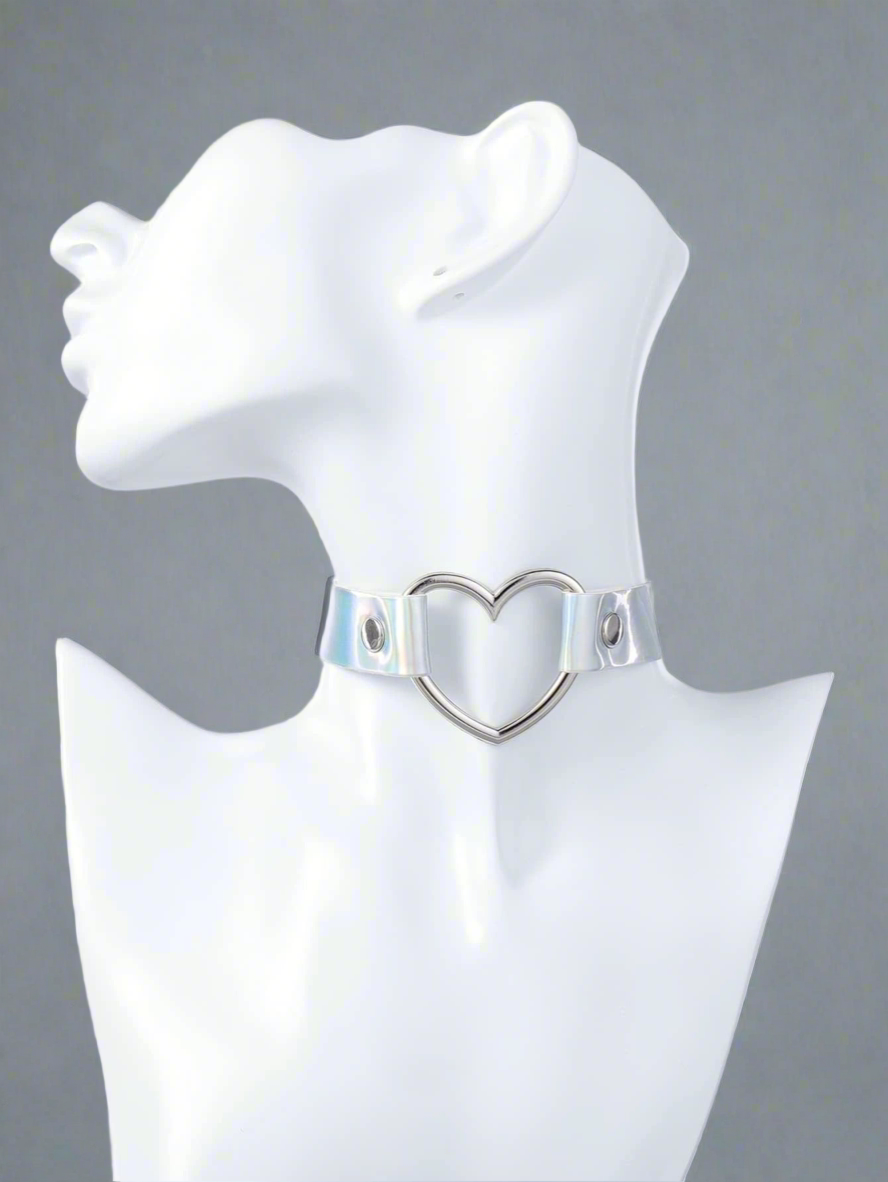 Holograpic Heart Choker