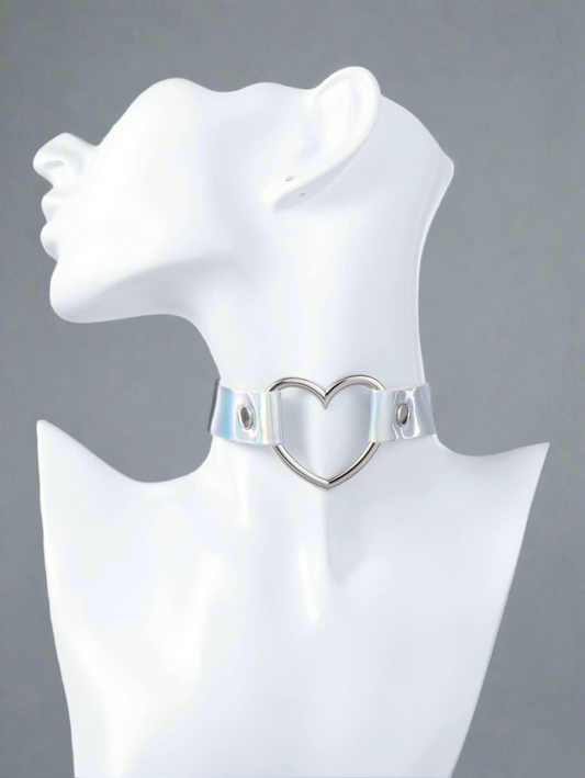 Holograpic Heart Choker