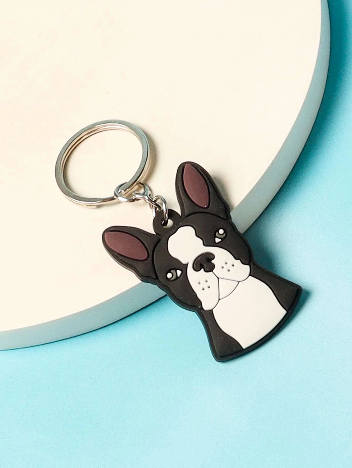 Boston Terrier Dog Keychain