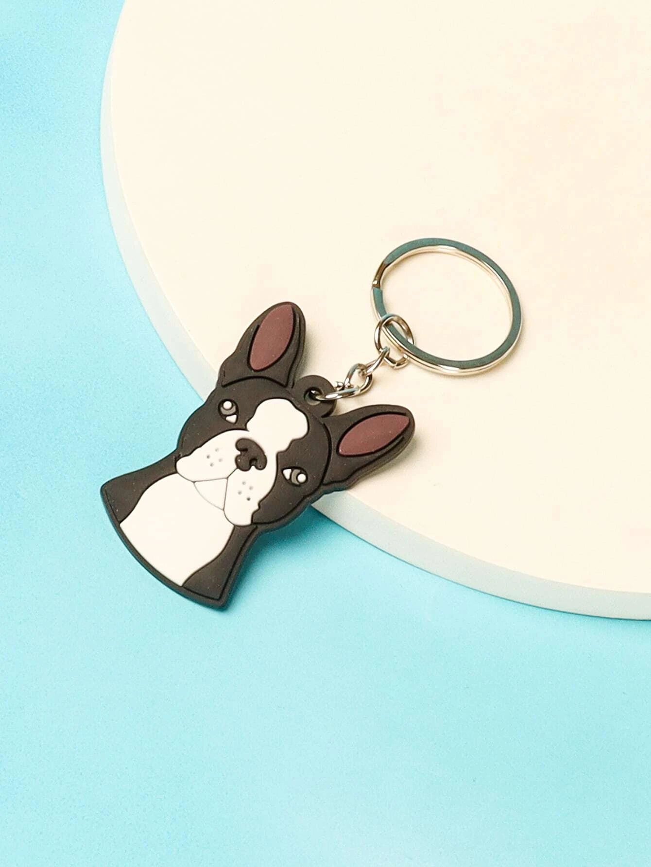 Boston Terrier Dog Keychain