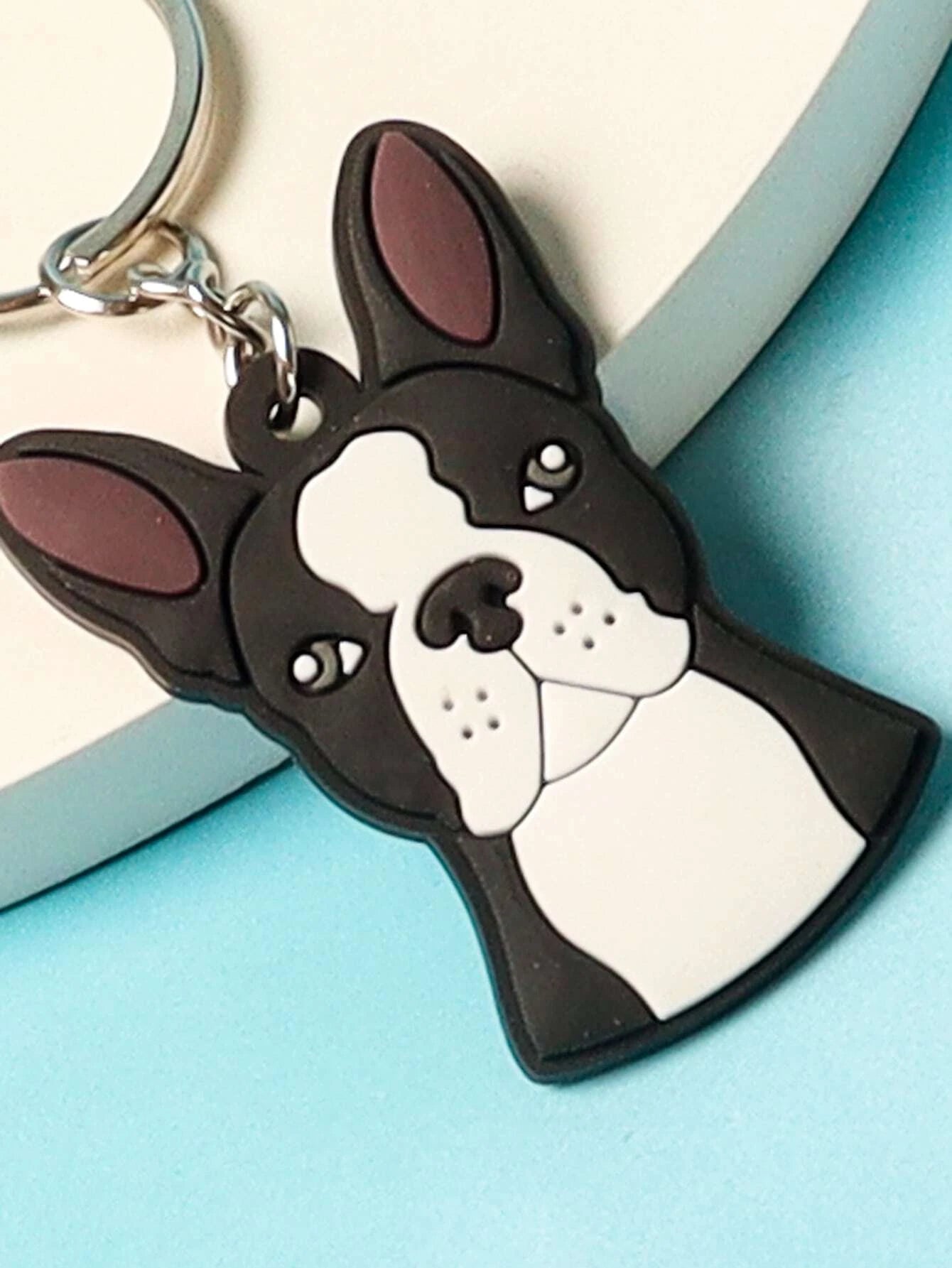 Boston Terrier Dog Keychain