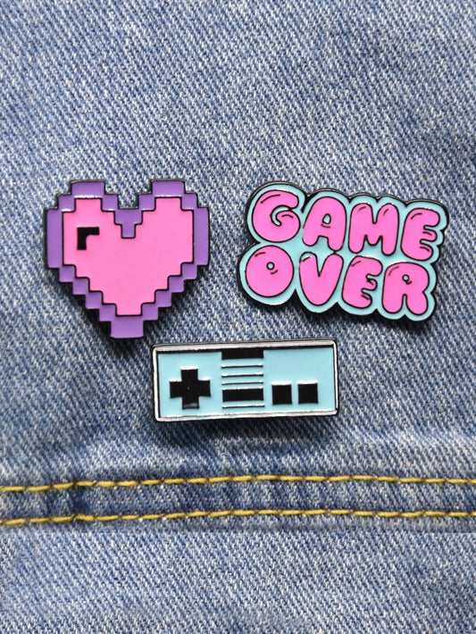 Game Over Brooch Set