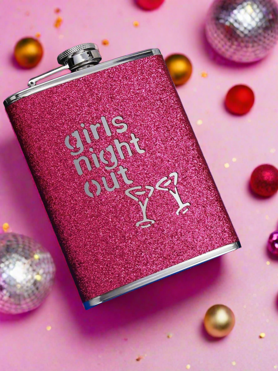Girls Night Out Glitter Hip Flask