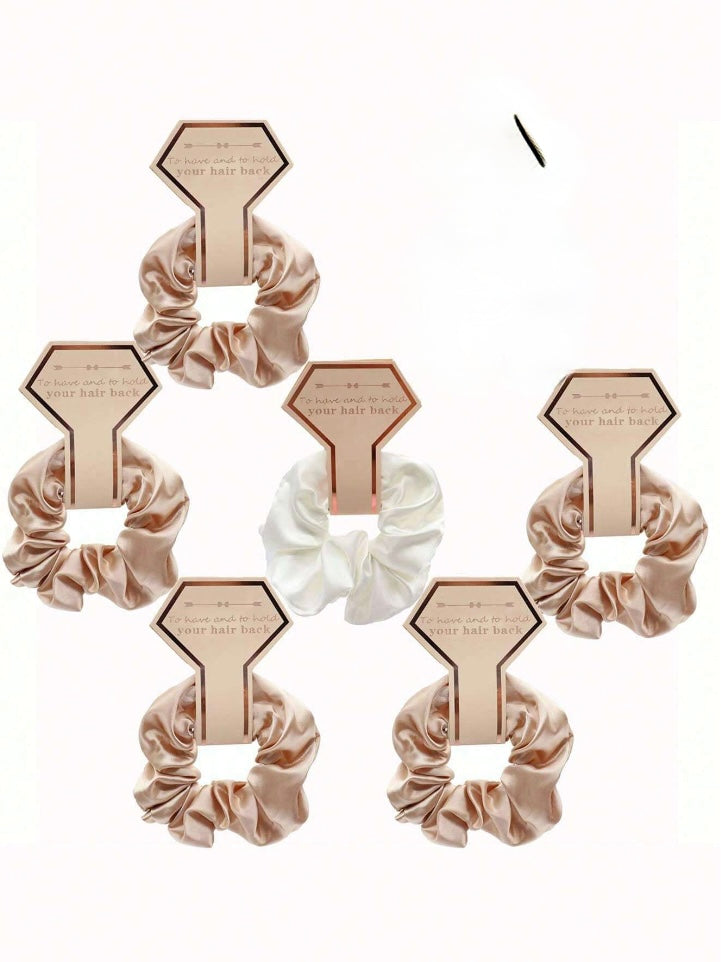 Bridesmaids Gift Satin Scrunchies 6pcs