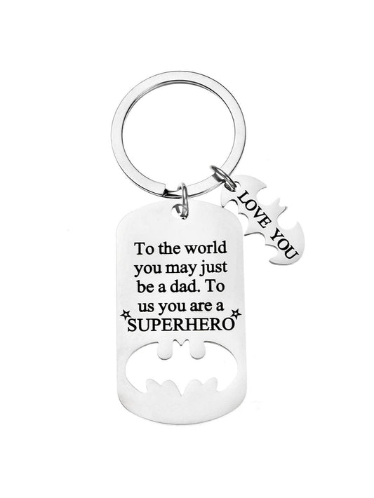 Batman Superhero Dad Keychain