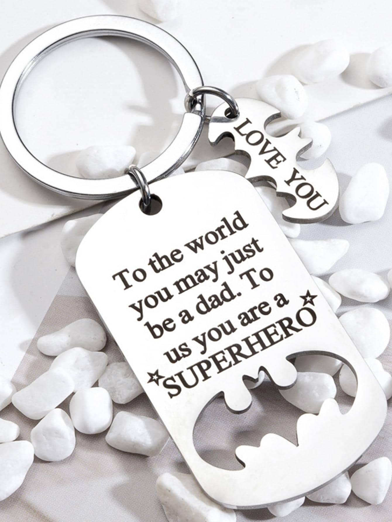 Batman Superhero Dad Keychain