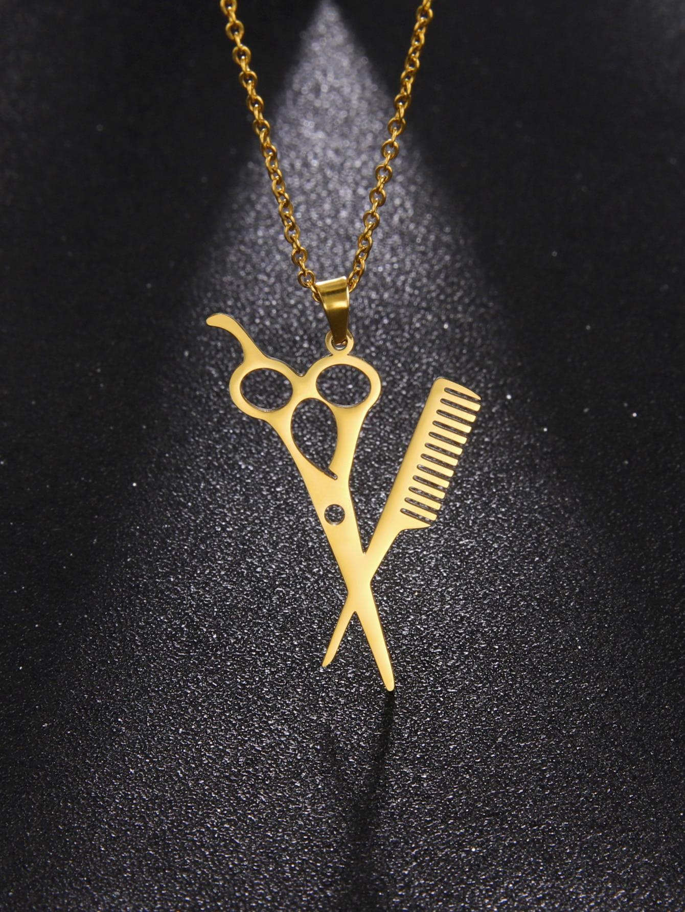 Scissor and Comb Necklace