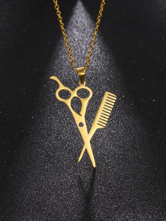 Scissor and Comb Necklace
