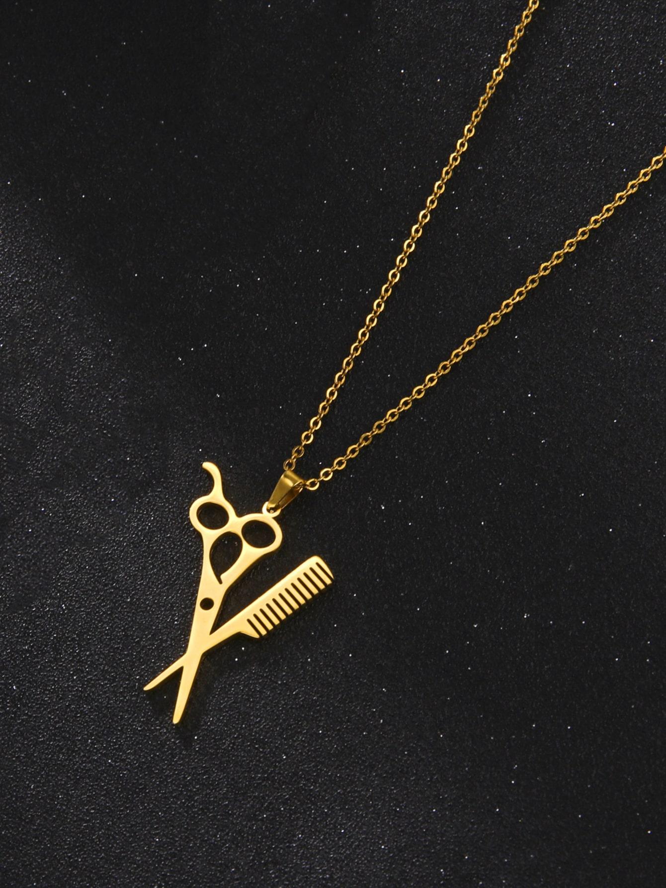 Scissor and Comb Necklace