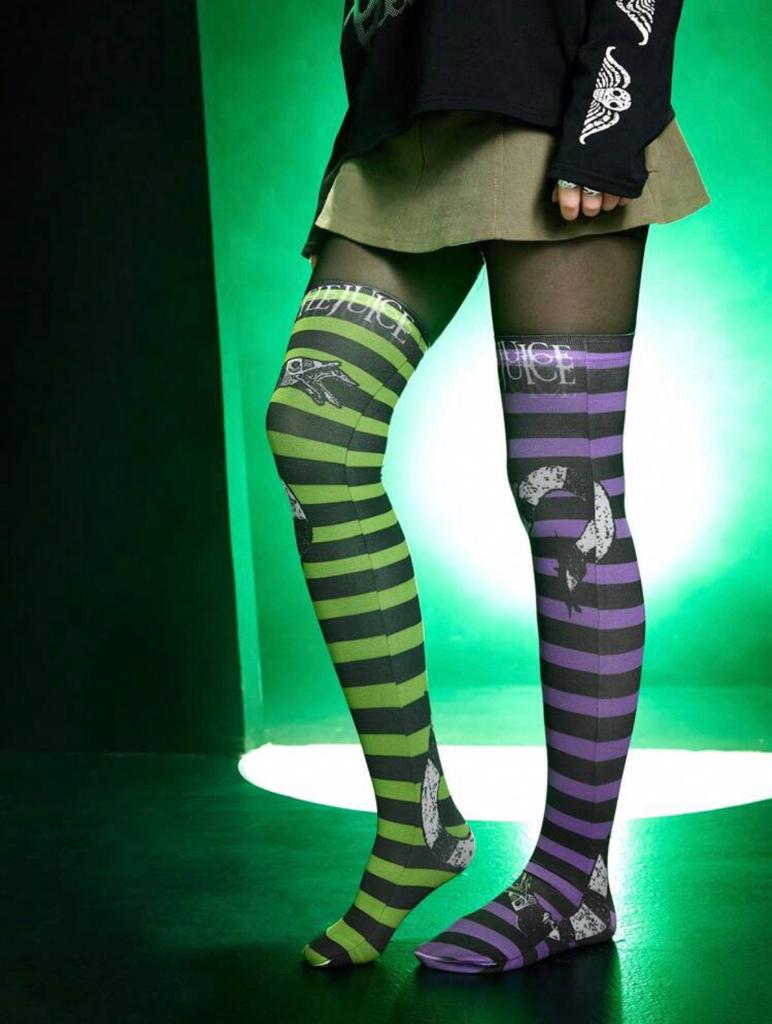 Beetlejuice Sandworm Over The Knee Socks