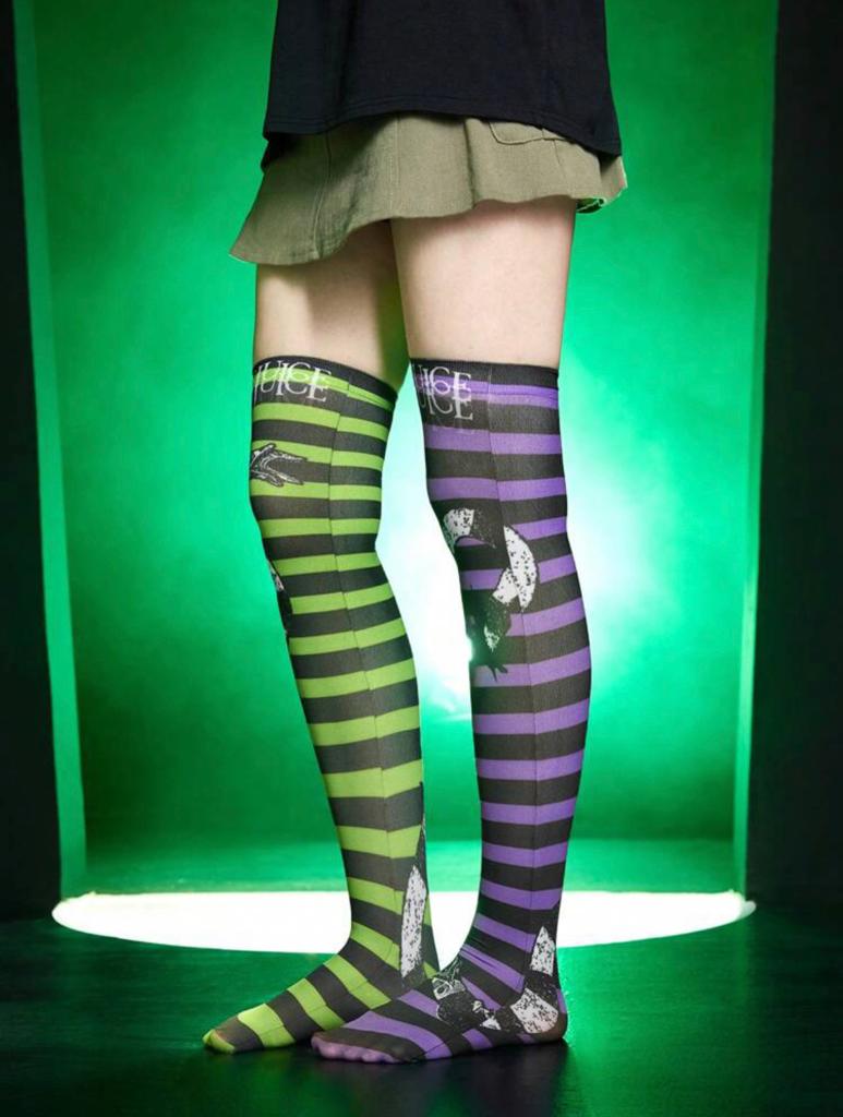 Beetlejuice Sandworm Over The Knee Socks