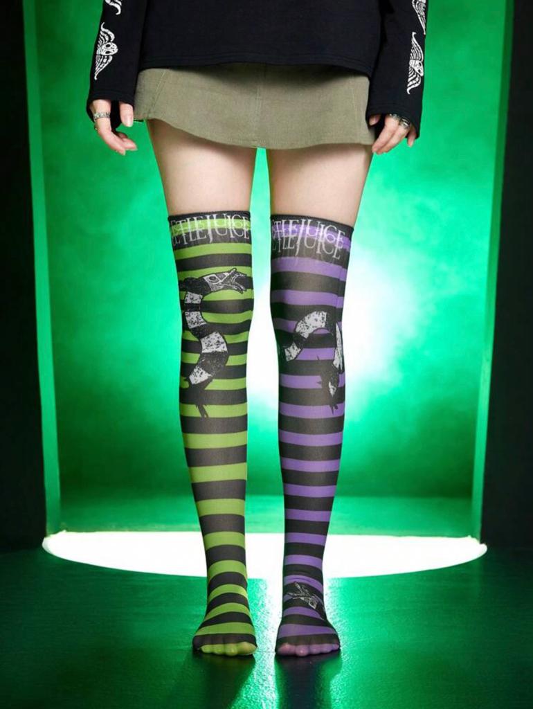Beetlejuice Sandworm Over The Knee Socks