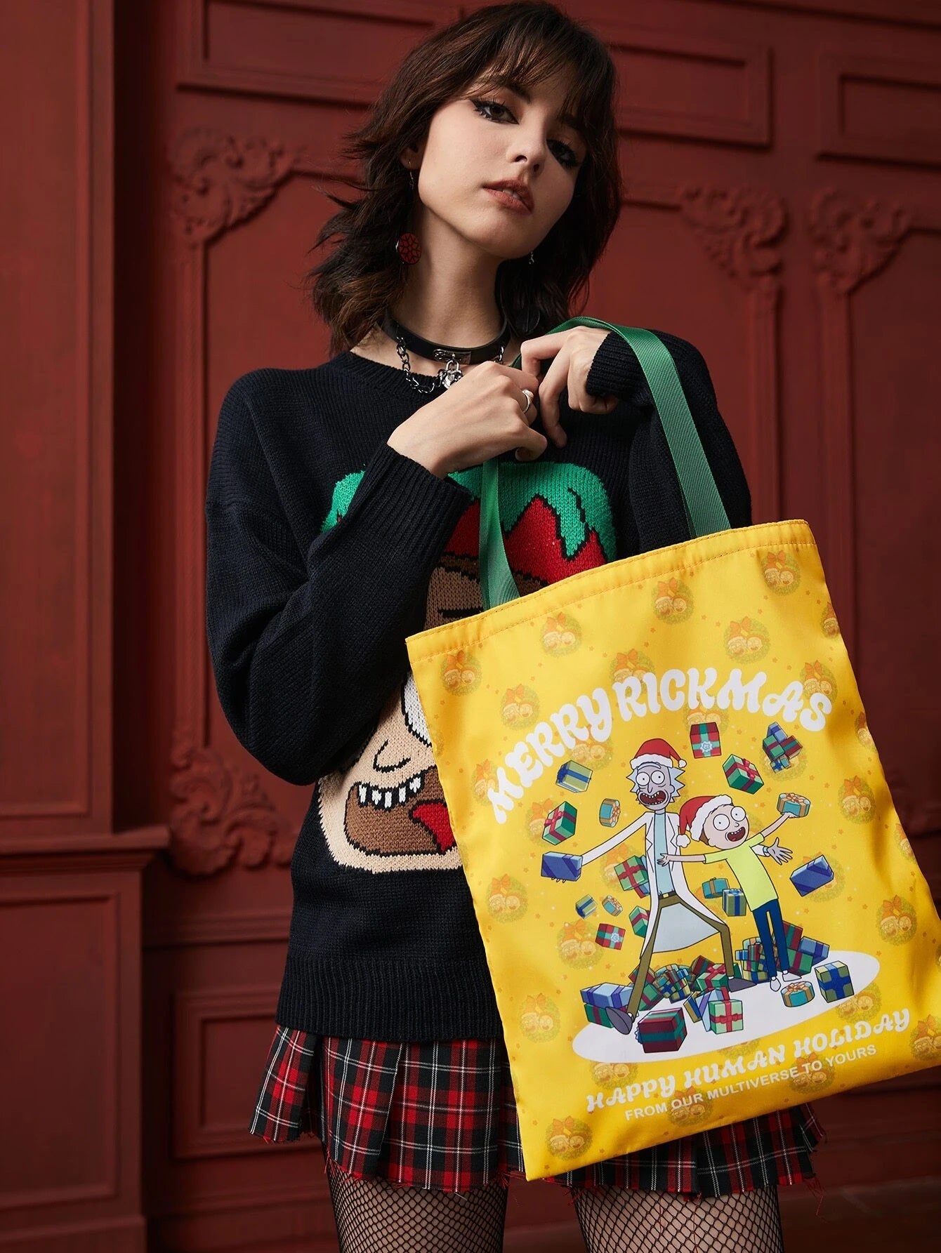 Rick and Morty Christmas Shopper Bag