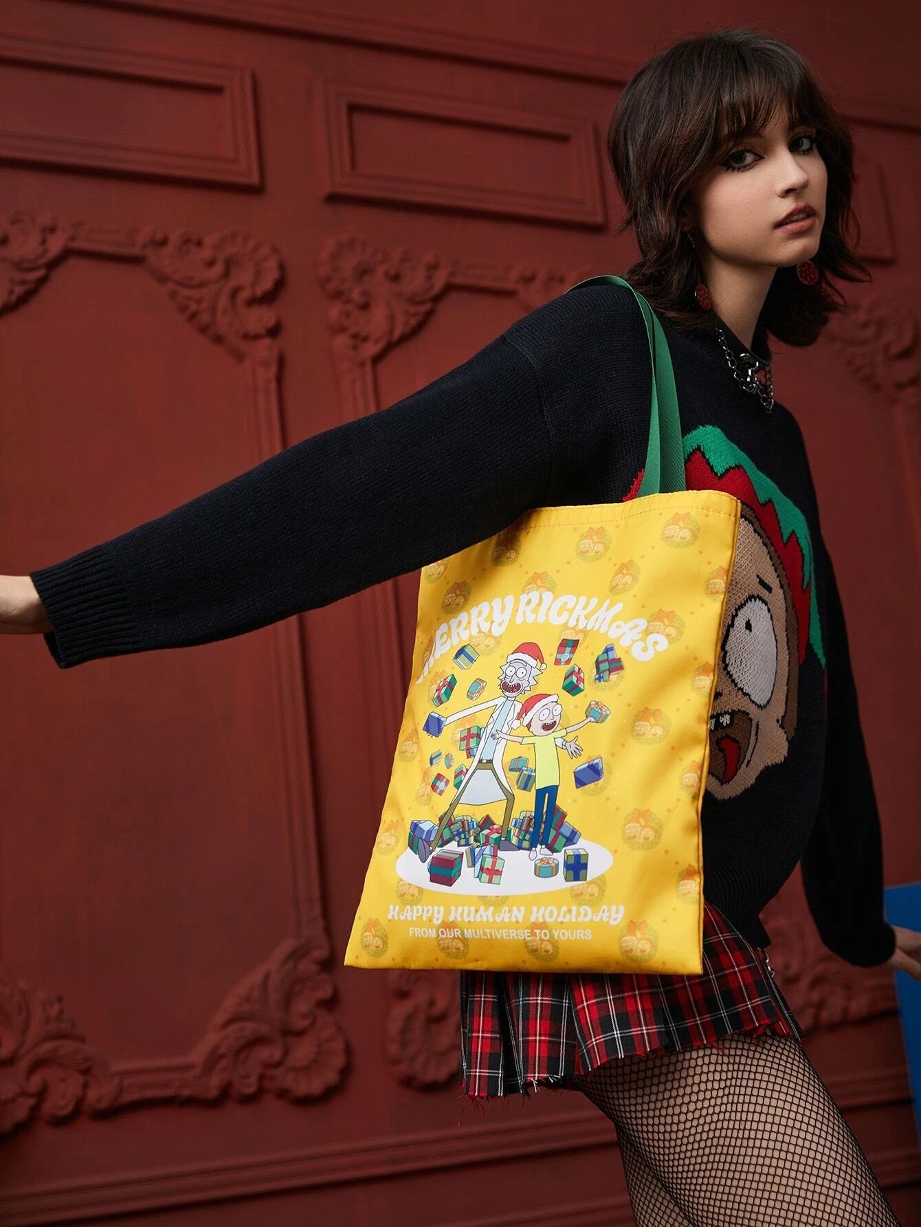 Rick and Morty Christmas Shopper Bag