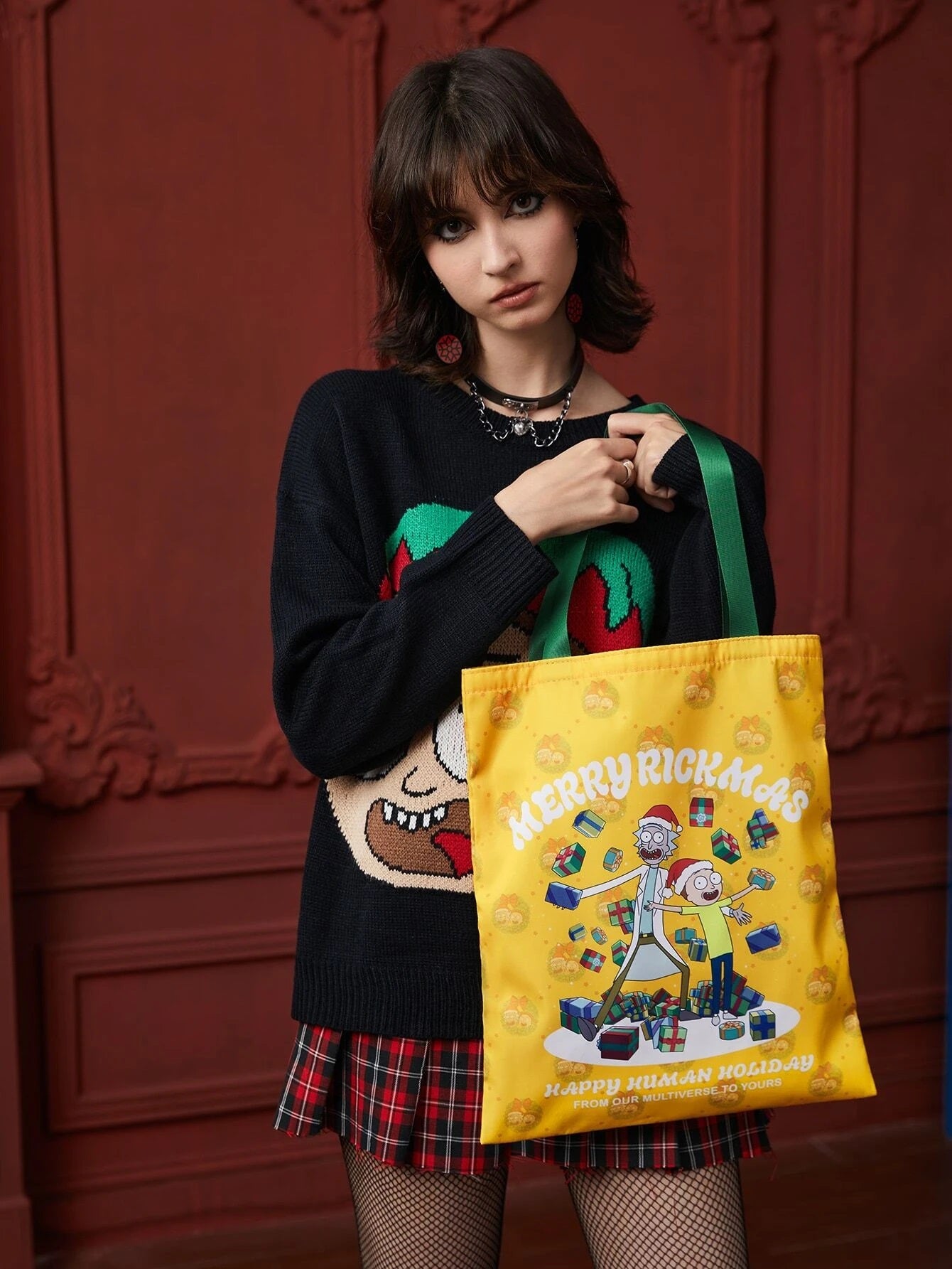 Rick and Morty Christmas Shopper Bag