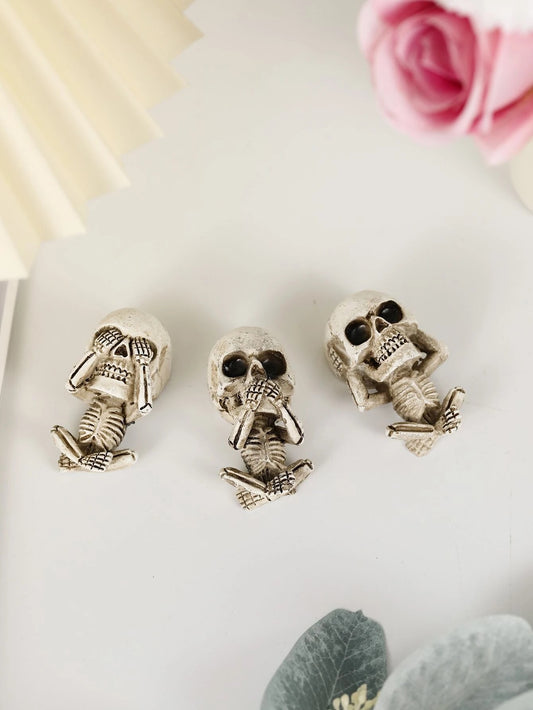 Speak No Evil, Hear No Evil and See No Evil Skull Decorations