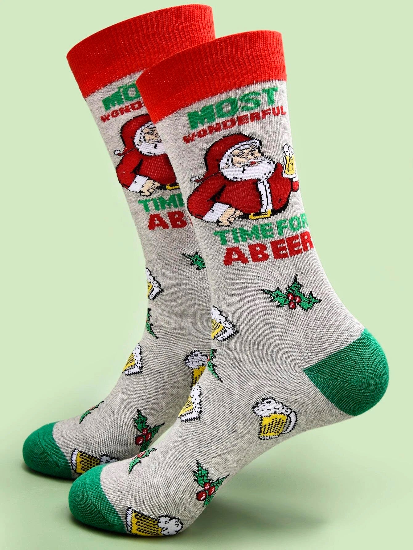 Santa Claus Beer Socks