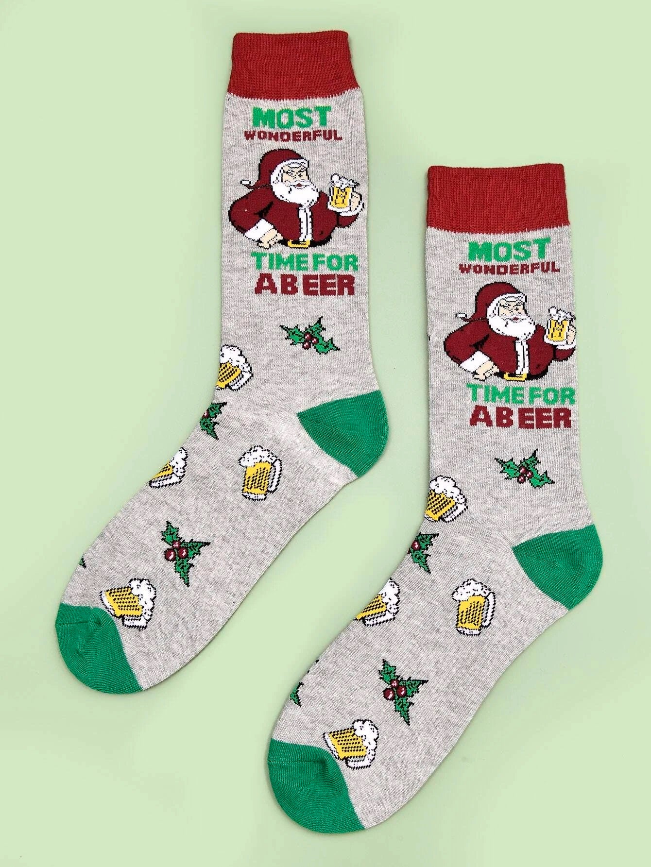 Santa Claus Beer Socks