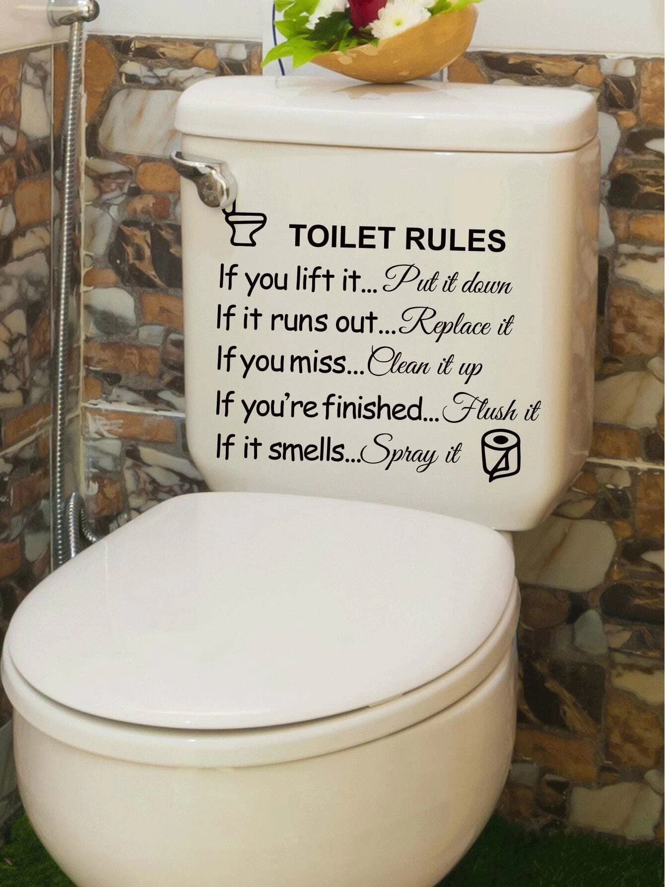 Toilet Rules Sticker Label